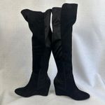 Zigisoho Black Suede Over The Knee Wedge Boots Womens 6 Streetwear Photo 4