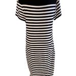 Torrid Black White Stripe Short Sleeve Sweater Knit Round Neck Shift Dress 1X Photo 3