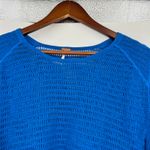 Free People F Babes Only Lasting Laguna Blue Flutter Sleeve Open Knit Top large Photo 5
