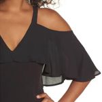 Jay Godfrey Jay By  Black Flutter Chiffon Overlay Cold Shoulder Naomi Gown Dress Photo 10