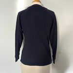 J.Crew Navy Blue Maroon Beaded Crewneck Sweater Photo 4