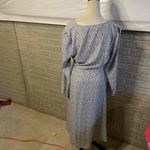 Missguided White Sprinkle Print Half Button Long Sleeve Midi Tea Dress Large Photo 6