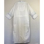 Laura Ashley  Nightgown Robe Set Womens M/L White Cotton Floral Embroidered VTG Photo 1
