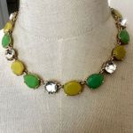 J. Crew green and yellow rhinestone statement necklace Photo 0