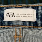 ZARA  Distressed Mom High waisted Blue Jeans size 6 Photo 3