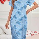 3 for $25. Women Sleepwear Dress XXL Blue Butterfly Photo 0