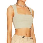 Danielle Guizio Green Celestial Square Neck Tight Tank Top Photo 2