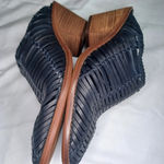 Sundance Veracruz Bella Notte leather Stacked Heel Boho Mules Black Size 8 Photo 7