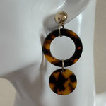 Tortoise Shell Hoop Earrings Brown Photo 0