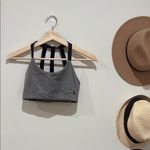 Good American Gray Shiney triple ribbed black strap Sports Bra Photo 5