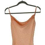 LPA  Revolve Dress Women XXS Orange White Gingham Check Cowl Neck Front Slit Midi Photo 3