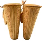 *Vintage 70's Platform Heels Womens Size 7 Disco Dance Cork Tan Strappy Sandals Photo 3