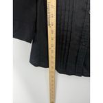 Liz Claiborne Black Linen Pintuck Button Front Shirt Blouse Women’s L Minimalist Photo 4