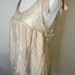 POL  Lace Overlay Tank Top - Cream Photo 2