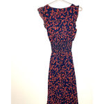 Slate + Willow Navy Smocked Waist Red Orange Printed Florals Dress Size XS Photo 8