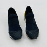 M. Gemi Colorblock Neoprene Slip on Sneakers Size 37 Black Gold Textured Toe Photo 2