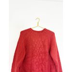 CHRISTINA LEHR Birch Alpaca Sweater Size Large Cable Knit Red Wool Photo 3