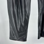 Joie  Sleek Black Women's faux leather fleece lined straight leg pants 12 soft Photo 5