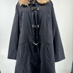 Ellen Tracy Company  black raccoon  fur trim jacket size Large Photo 0