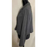 Ralph Lauren Lauren  Grey Stripe‎ Wool Blend Blazer Women 12P 3 Buttons Business Photo 3