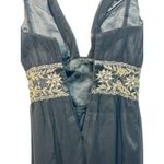 NWT Mandalay Black Silk Silver Beaded Short Midi Evening Gown Dress Women Size 6 Photo 9