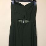 A'Gaci A’gaci Women’s Olive Green Cut Out Abdomen Exposed Gold-Colored Zipper Jumpsuit Photo 1