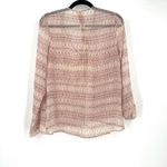 Urban Outfitters  Sheer Button down blouse small ikat style print‎ cream & purple Photo 1