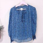 MISA Los Angeles MISA Siena Top Cerulean Ditzy Blue Floral Long Sleeve Size S Photo 2