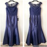 La Femme 26331 Lace & Twill Mermaid Gown Navy 6 Photo 3
