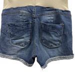 Bella Vita  Denim Blue Jean Full Belly Band 3 Pocket Maternity Shorts Medium Photo 6