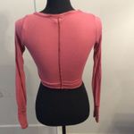Urban Outfitters  Ribbed Long Sleeve Cropped Top Medium M Dark pink Photo 2
