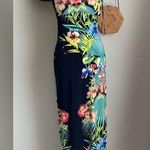 Cache Hawaiian Floral Palm Tree Maxi Dress, Size Small Photo 0