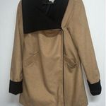 Thread and Supply Womens Coat Size M Cognac Tan Black Double Breasted Button Photo 0