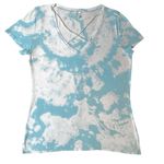 PINK - Victoria's Secret Victoria's Secret PINK Reverse Tie-Dye Blue TShirt Size Large Artsy‎ Boho Chic Photo 0