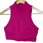 JoyLab Women's High Neck Zip Up Sports Bra Hot Pink Medium Barbie Gym Workout Photo 0