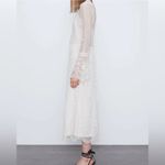 ZARA Beautiful  cream lace embroidered bohemian midi dress large Photo 5