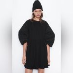 ZARA  Black Puffy Sleeved Dress - S Photo 7