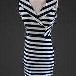 Say What? Black White Stripe Dress Knit Womens M New Summer Photo 3