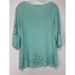 Solitaire Swim Women's Eyelet Swimming Cover Up Top Shirt Teal Green Size Medium Photo 2