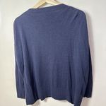 J.Crew Sweater Buttoned Boat Neck Navy Blue Nautical Coastal Casual Womens S/M Photo 2