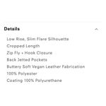 Free People NWT  Love Language Low Rise Vegan Leather Pants Photo 9