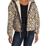 Lucky Brand NEW  Faux Fur Hooded Zip Jacket in Beige Leopard Women's Size XS Photo 0