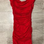 EXPRESS Red Ruched Sexy Mini Dress Party Small Photo 4