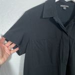 James Perse Women 3 L Black Shirt Dress Pullover Collared 4 Button Front Pocket Photo 3