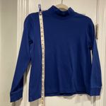 L.L. Bean Size MP Royal Blue Long Sleeve Cotton Relaxed Fit Mock Neck Top Photo 3