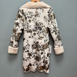 Boston Proper  Faux Suede Shearling Coat Floral Print S Photo 12