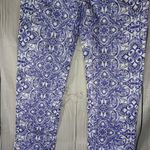 White House | Black Market  Slim Ankle Blue and White Patterned Women's Jeans Photo 3