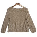 Urban Romantics Womens Long Sleeve Cheetah Print Blouse Size L Smocked Romantic Photo 10