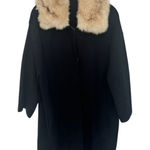 ZARA  Knit SZ M fur collar oversized winter coat Photo 0
