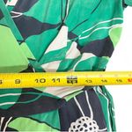 Banana Republic  100% Silk Wrap Dress Green Navy Botanical Print Women Size 10 Photo 4